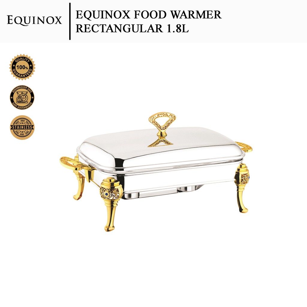 Equinox Stainless Steel Rectangular Food Warmer (1.8L)