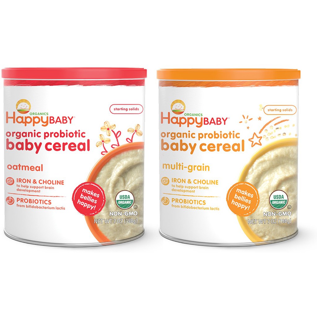 Happy Baby Organic Probiotic Baby Cereal Multi Grain Oatmeal 198g 1 Can Shopee Malaysia