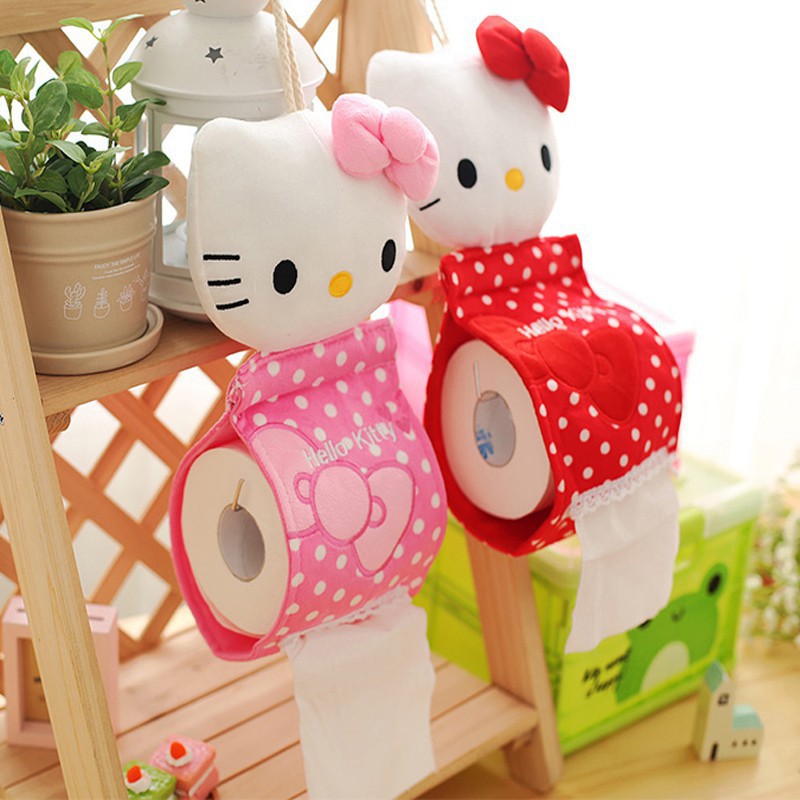 Toilet Paper Hello Kitty Towel Holder Tissue Roll Stand Bathroom