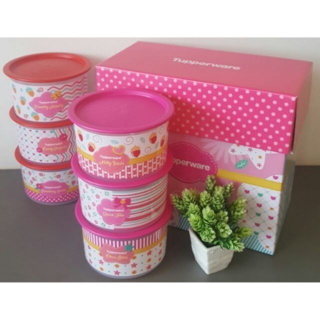 Tupperware Pink One Touch Gift set (6pcs) 950ml Shopee Malaysia
