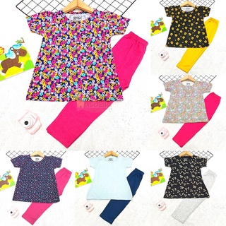 (1-8Y)T-Shirt Girl +Long Pants Girl Cotton Set Baju + Seluar Panjang ...