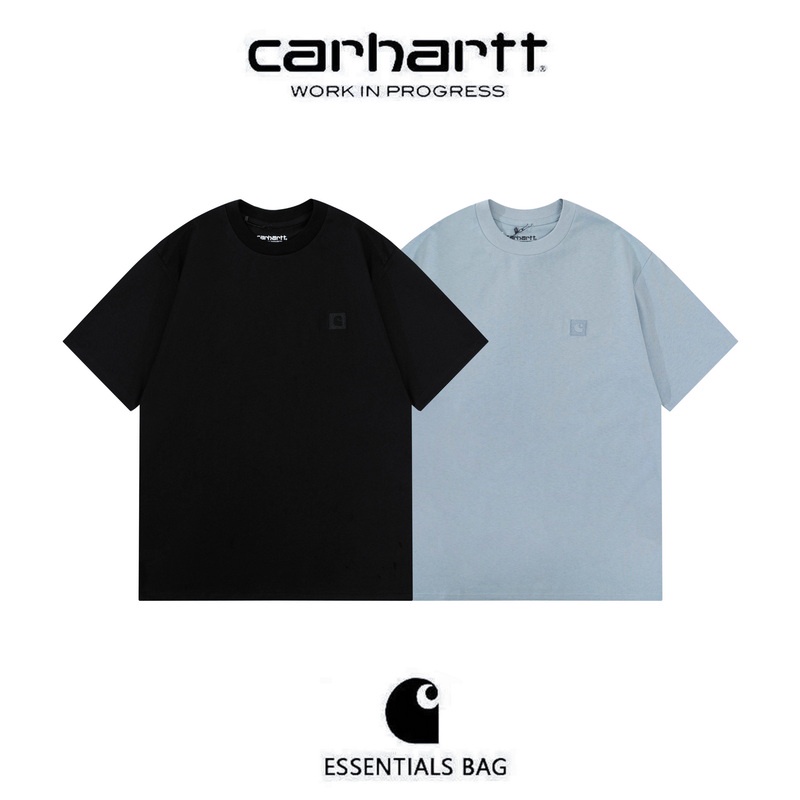 CARHARTT Black Blue Embroidery logo Simple Oversize Eurocode Cotton High Quality O-Neck Short Sleeve T-shirt Men Women