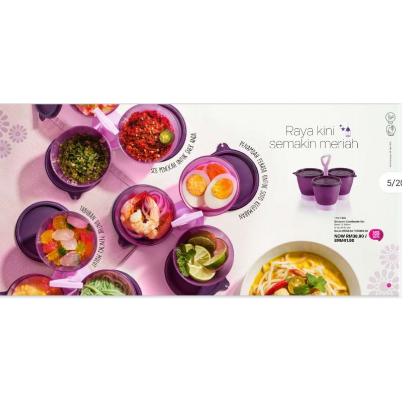 (READY STOCK)Tupperware Blossom Condimate Set