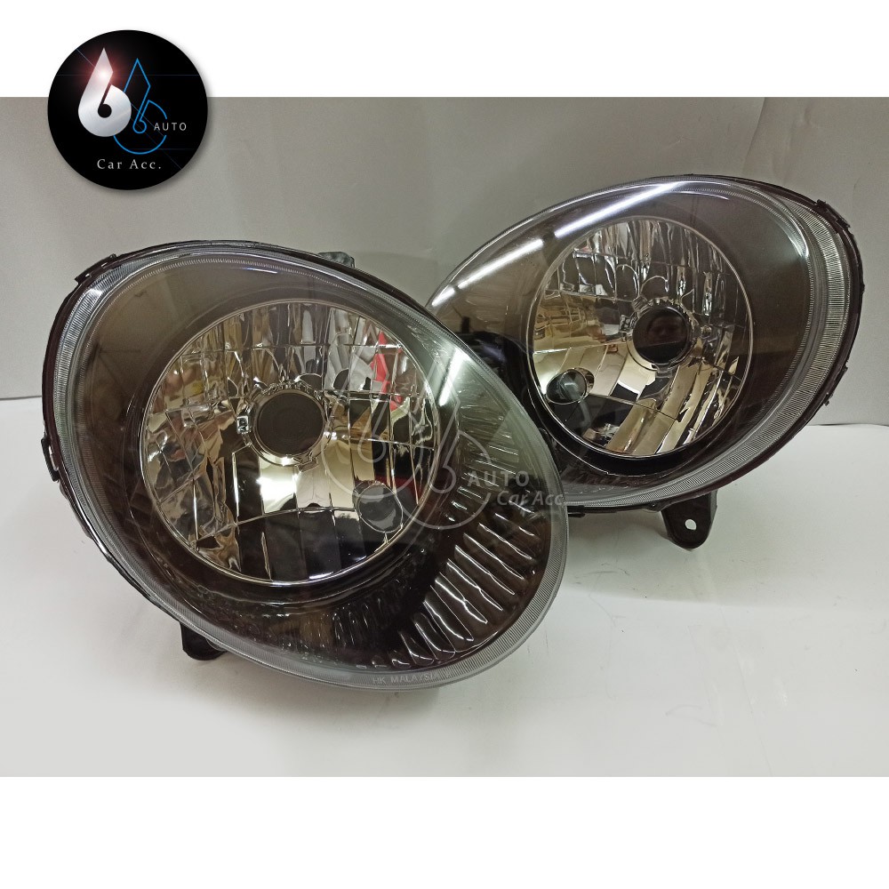 Perodua Kancil 2002 Crystal Head Lamp SET plastic - black 