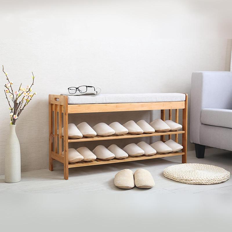 Bamboo Shoes Storage Bench Shoes Cabinet Shoe Rack With Sofa Seat Storage Bench 50 60 70 80 90cm Shoes Shelf Shoes Shelf Wood Shopee Malaysia