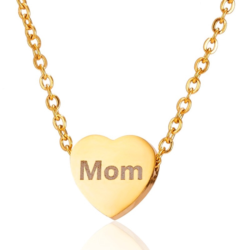 Customized Name Necklaces Engrave Letters Birth Date Stainless Steel Heart Pendant Chain Necklace Personalized Jewelry Shopee Malaysia