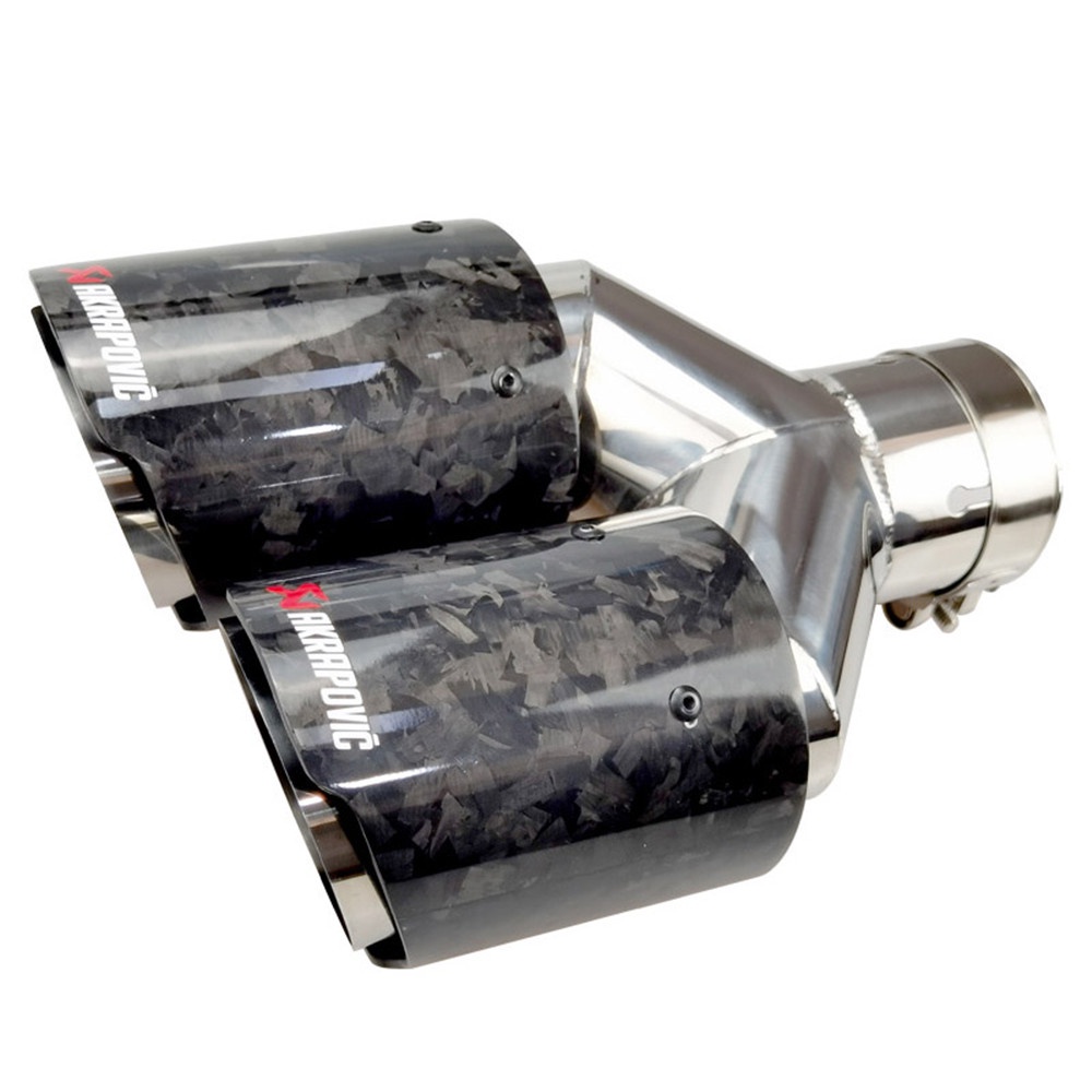 Dual Carbon Fiber + Stainless Steel Universal Auto Akrapovic