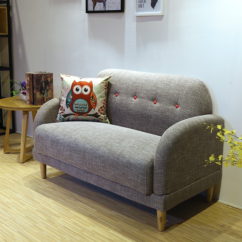 Nordic fabric sofa small apartment living room bedroom double two