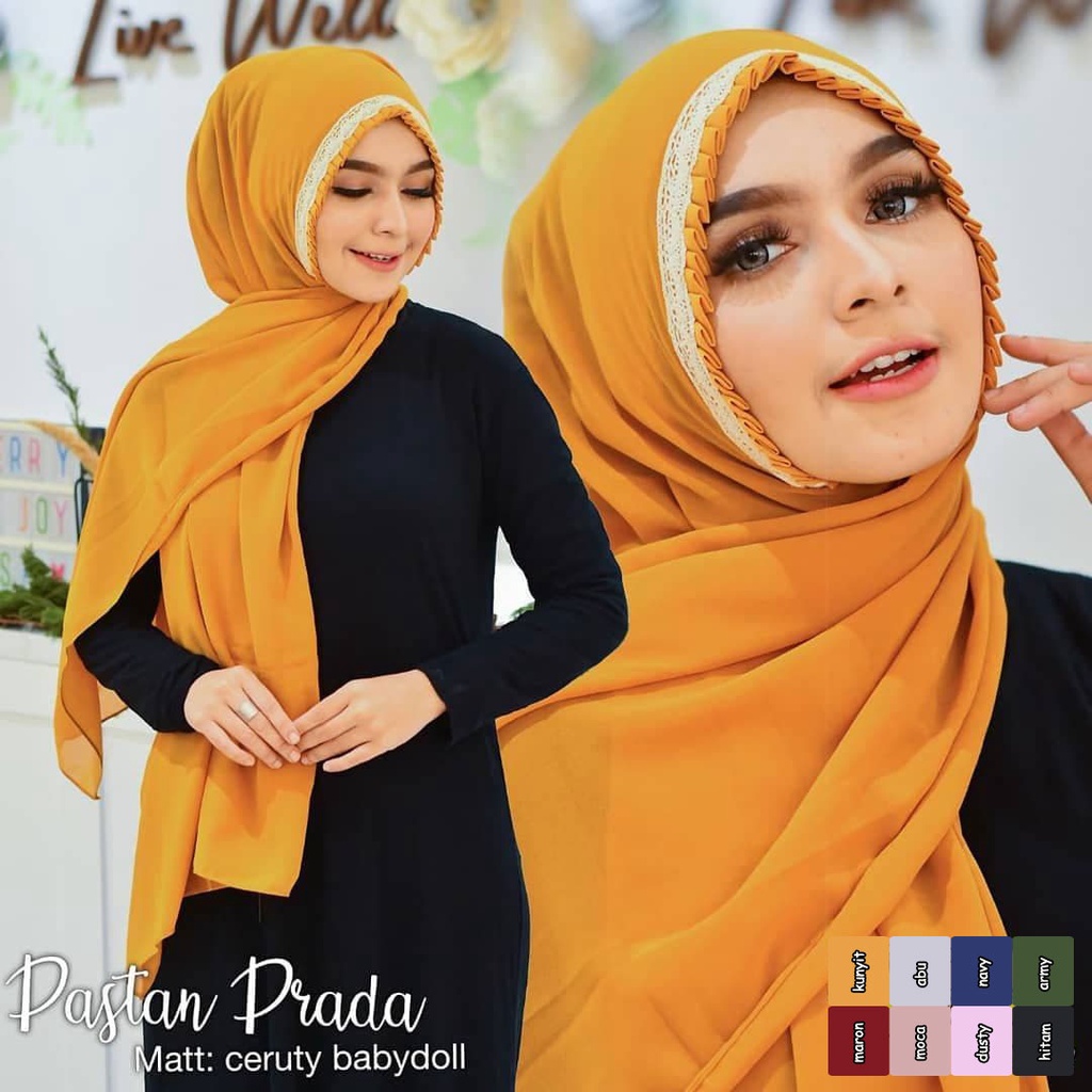 Pashmina ceruty babydoll Lace parada Instant Rope / pasmina hijab hijab /  pastan hijab Lace | Pashmina ceruty babydoll renda parada tali instan /  Jilbab hijab pasmina / hijab pastan renda | Shopee Malaysia