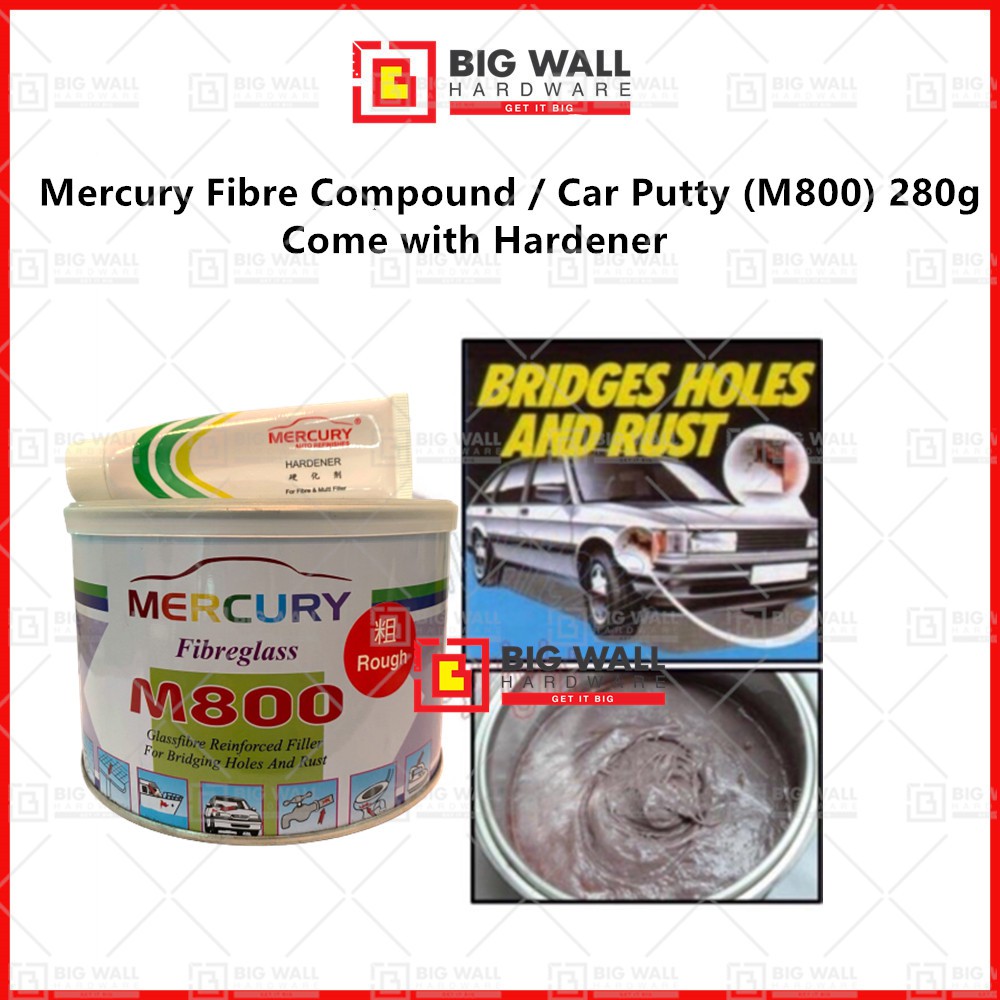 Mercury Fibre Compound / Car Putty (M800) with Hardener 280g / 1.25kg