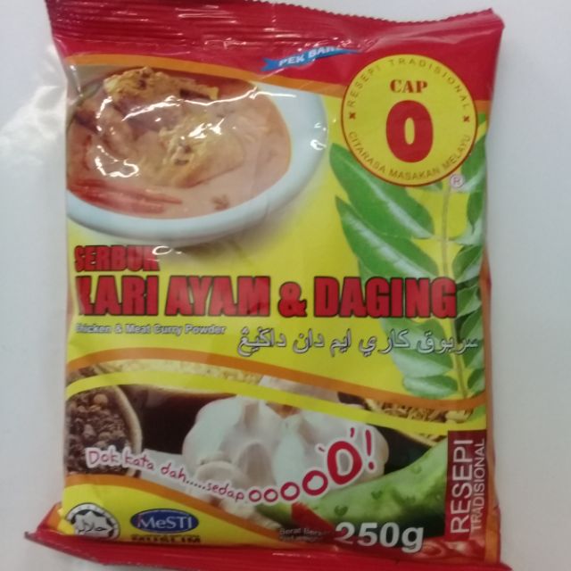 Rempah kari ayam dan daging 'Cap O' 250g/pek  Shopee Malaysia