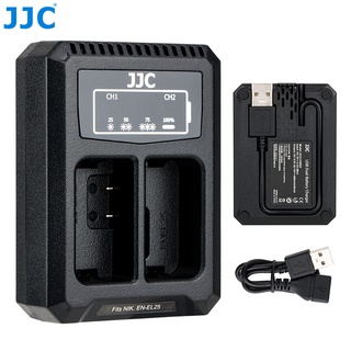 JJC Camera Battery Charger EN-EL25 USB Dual Charge Overcharge Protection Nikon Zfc Z50 And Other Batteries Automatic Power Off When Full