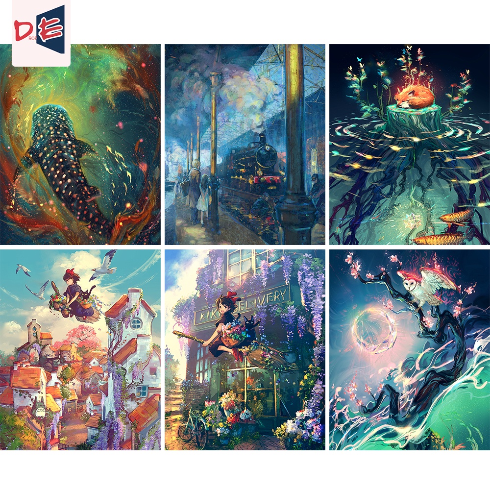 DROFE【40x50cm/20x30cm】Anime~Abstract~Oil Painting by numbers~Living Decortion~Paint by numbers~~Canvas~Gifts~Cartoons~