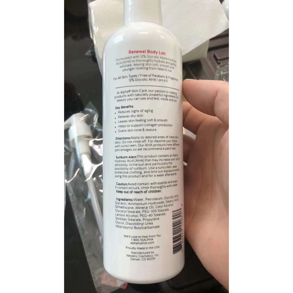 alpha skin care glycolic acid lotion