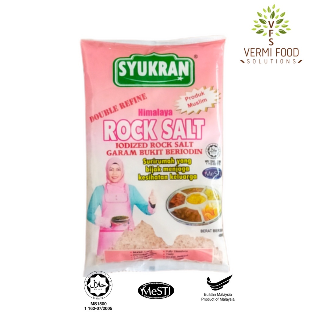 SYUKRAN ROCK SALT DOUBLE REFINE PINK 400 GM Shopee Malaysia