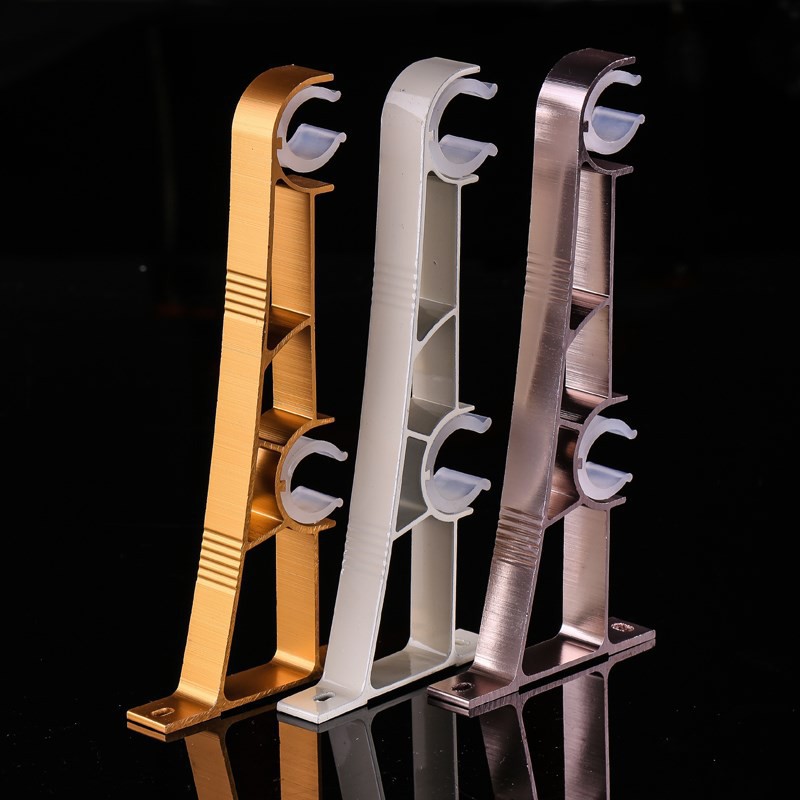 White Gold Rose Gold Roman Curtain Rod Aluminum Alloy Double
