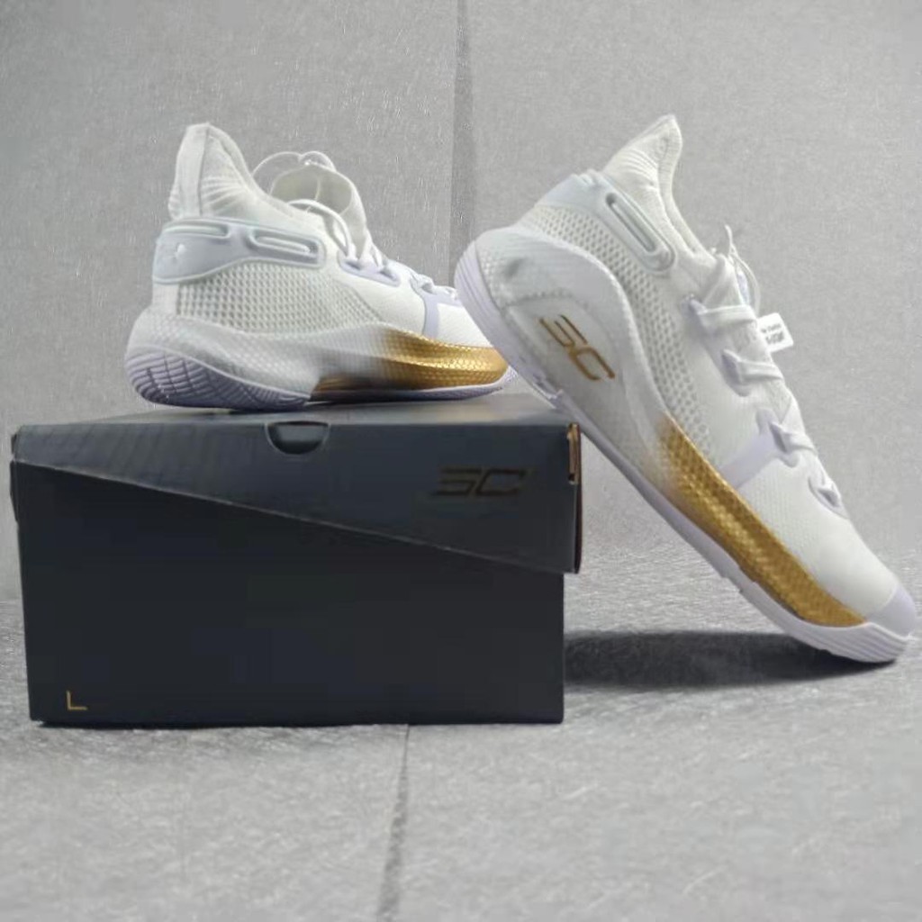 curry 6 white and gold