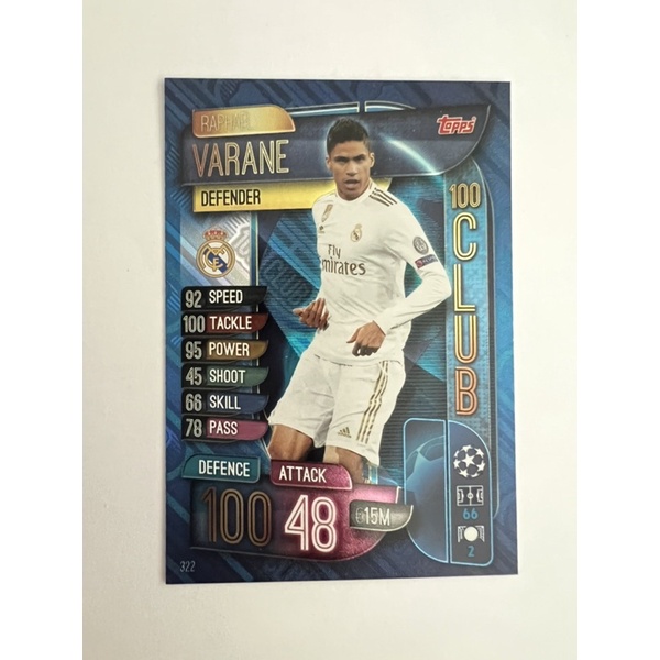 Match Attax 2019/20 Football Cards (Varane) | Shopee Malaysia