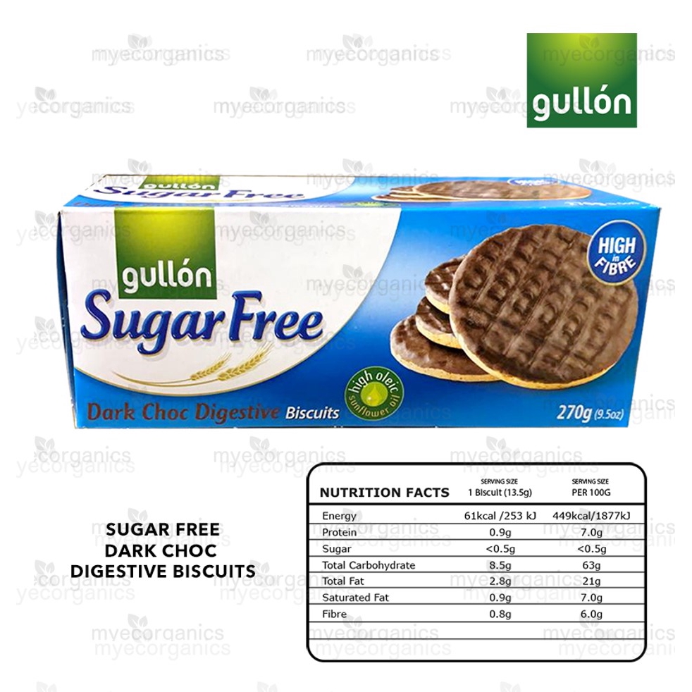 Gullon SUGAR FREE Dark Chocolate Digestive Biscuits 270g, Expired 8/