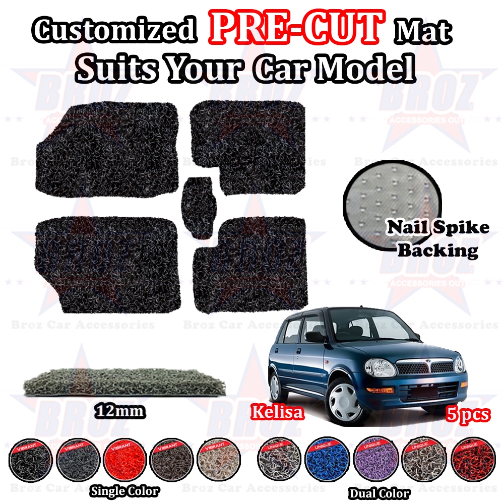 Perodua Kelisa 12MM Nail Spike Customized PRE CUT Carpet 