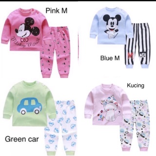 Malaysia Stok Pyjamas Baby Kids Kanak Pajamas long Sleeve Baju Tidur