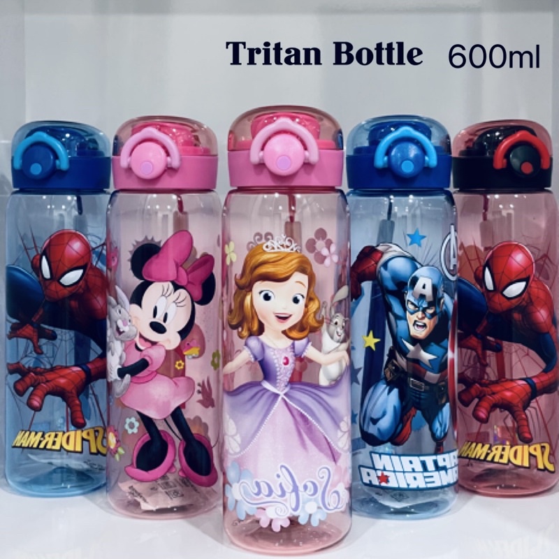 Kids Water Bottle 600ml Kids Bottle Botol Air Spiderman captain America