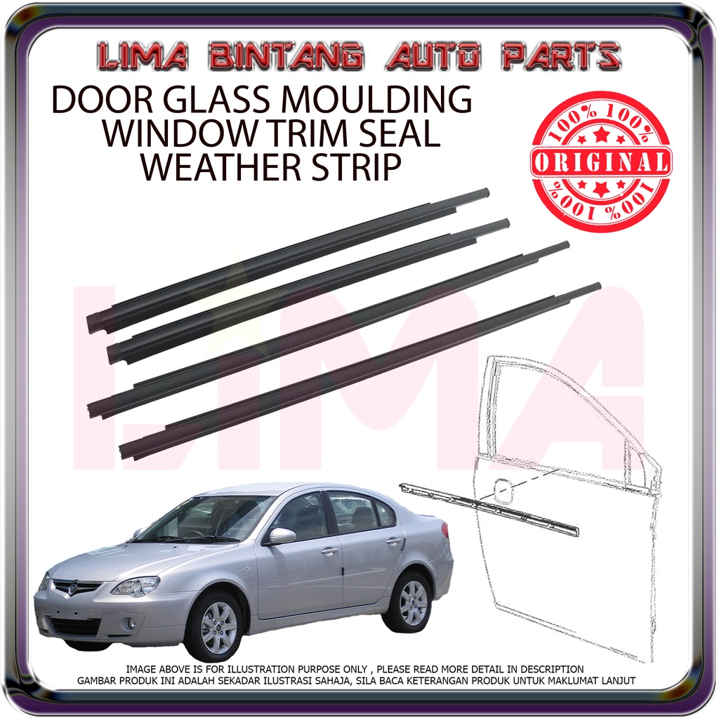 Proton Persona Old Door Glass Moulding , Weatherstrip ( Outer 