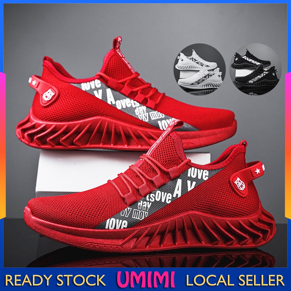 Ready Stock UMIMI US048 Fashion Men Sport Shoes Breathable Sneakers Running Shoes Lelaki Kasut Sukan