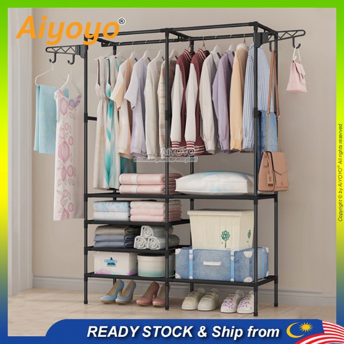 Standing Clothes Hanger Cloth Organizer Cloth Hanger Rack Rak Baju Rak