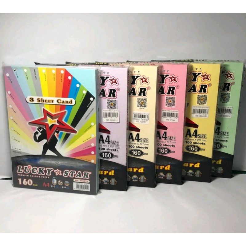 Lucky Star A4 Mix Colour Paper 80gsm 450spack Shopee Malaysia 5347