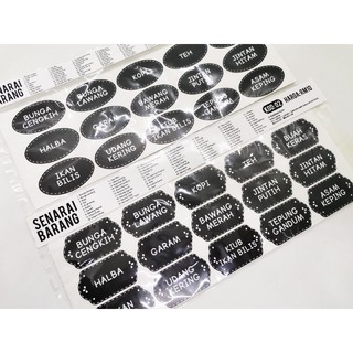 Sticker Barang Dapur 75PCS WATERPROOF Shopee Malaysia