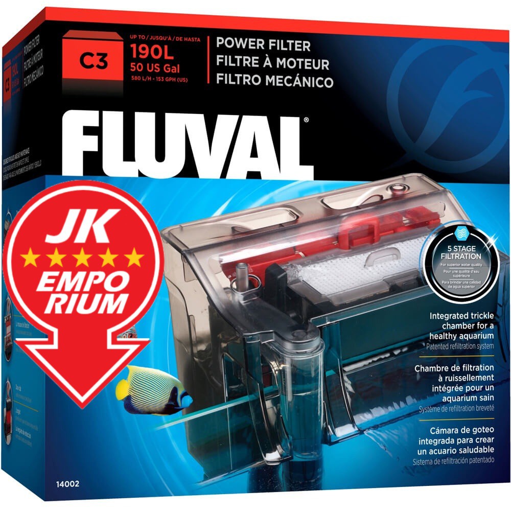 Fluval C3 Power Filter Hang On Back HOB Hanging Clip Aquarium Fish Tank