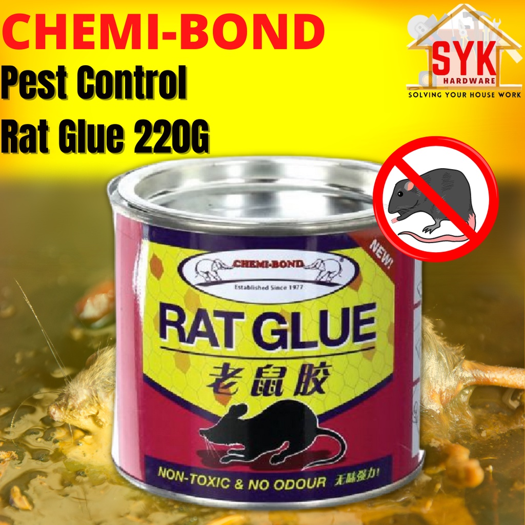 SYK CHEMI-BOND Rat Glue 220g Odourless Pest Control Strong Mouse Glue ...