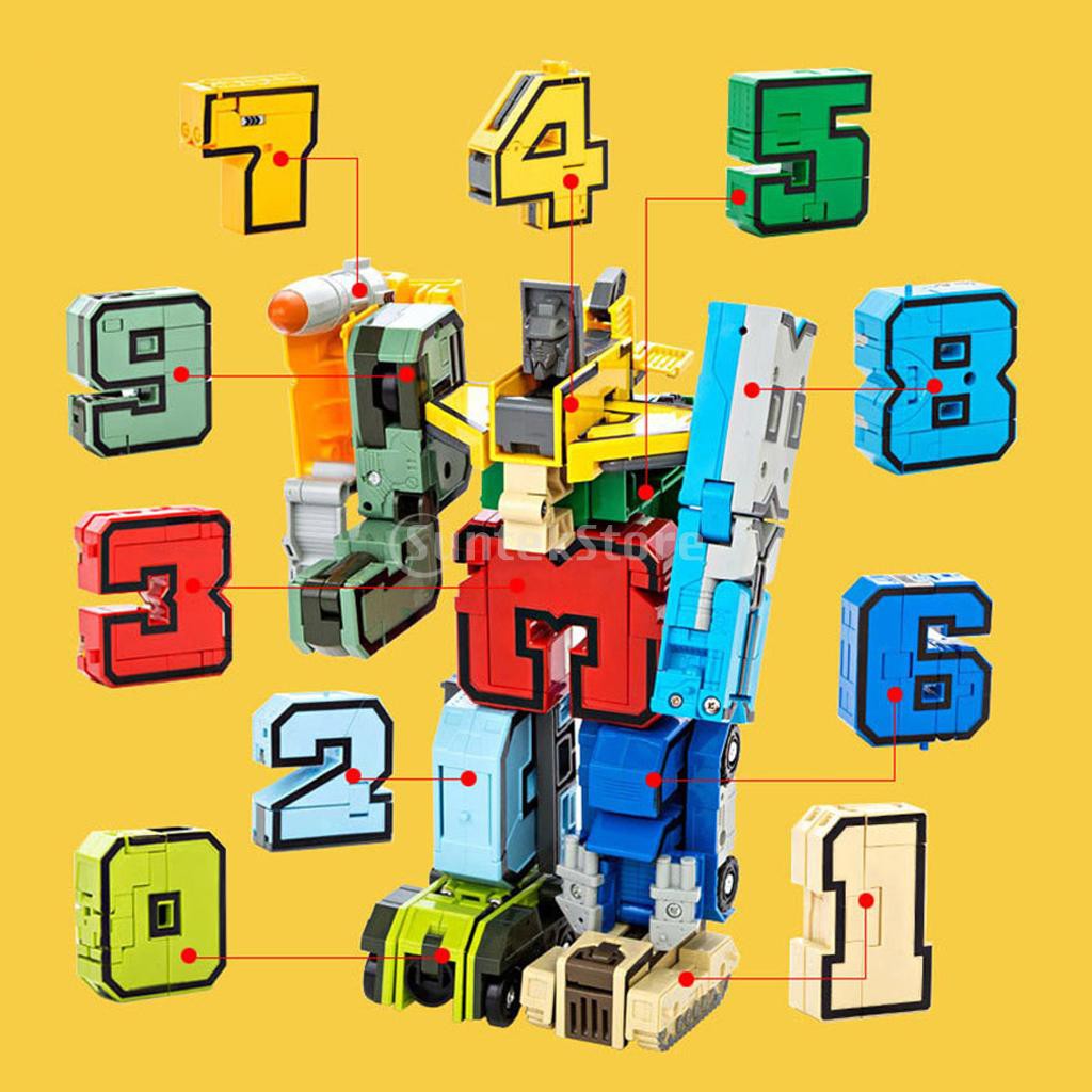 Numbers Armour Team Transform Robot Toy for Kid Play Display 15 Pieces 