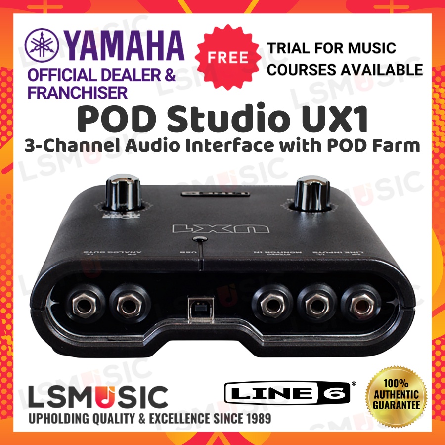 Line 6 POD Studio UX1 3-Channel USB Audio Interface with POD Farm (LINE6)  Guitar Accessories Gitar | Shopee Malaysia
