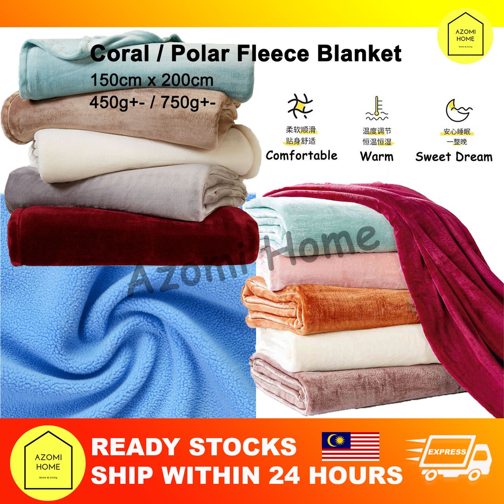 Coral Fleece Polar Fleece Blanket Selimut Baldu Gebu Toto Fannel Super