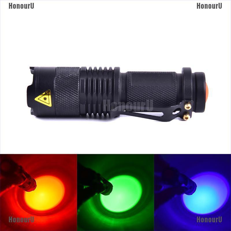 HonourU☀❦ Red/Green/Blue Beam Light LED Flashlights Night Vision Torch For Camping