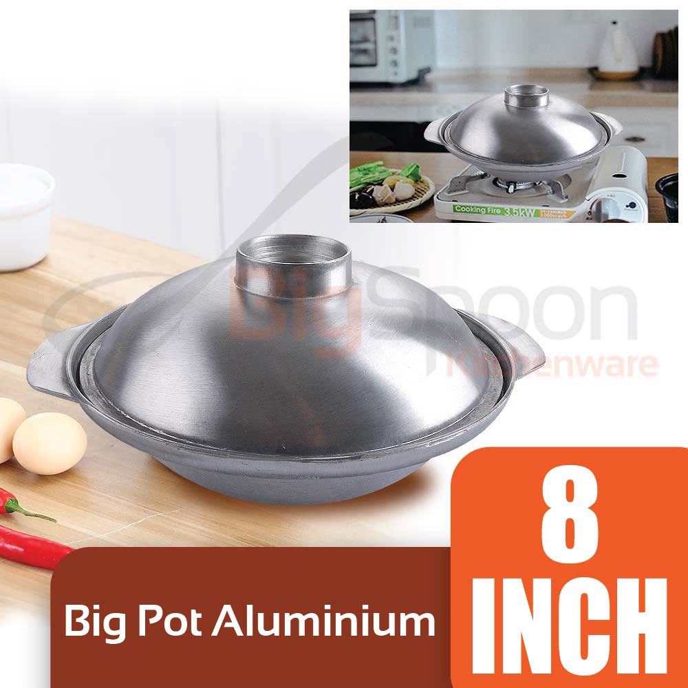 Aluminium Stewing Pot with Lid 8 inch