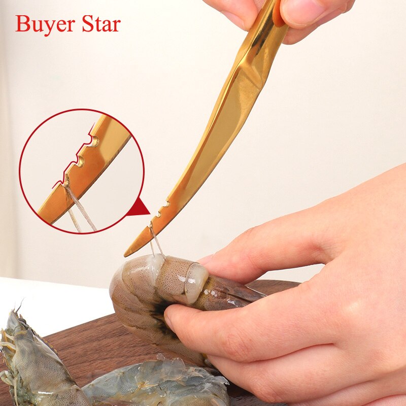 Stainless Steel Shrimp Line Knife Metal Lobster Fish Cleaning Shrimp Cutting Deveiners Peeler Home Seafood Tool kitchen Utensil