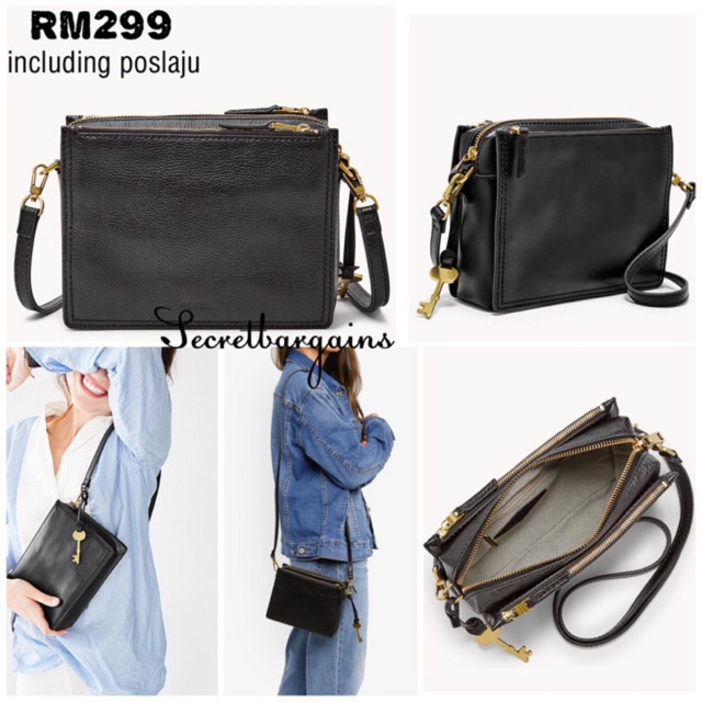 fossil campbell crossbody black