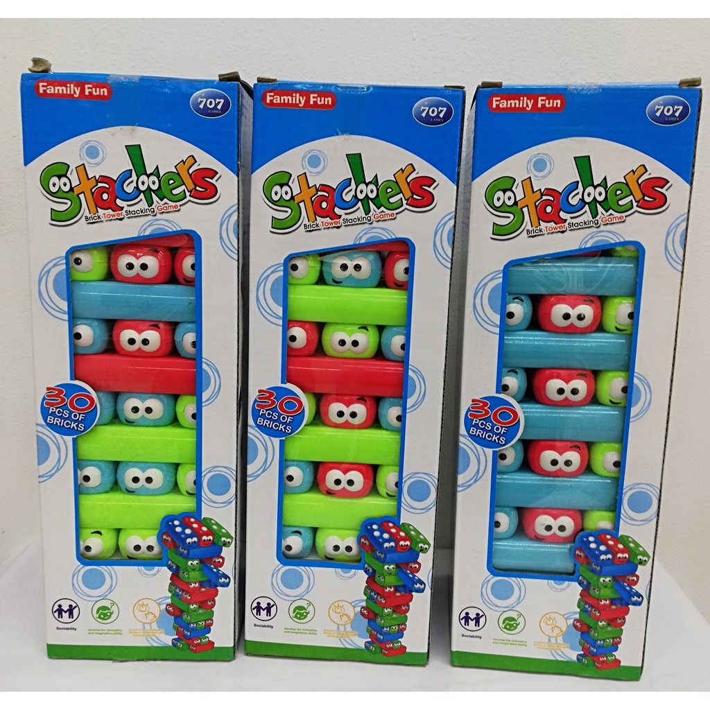 Family Fun Stackers Brick Tower Stacking Game Educational Building