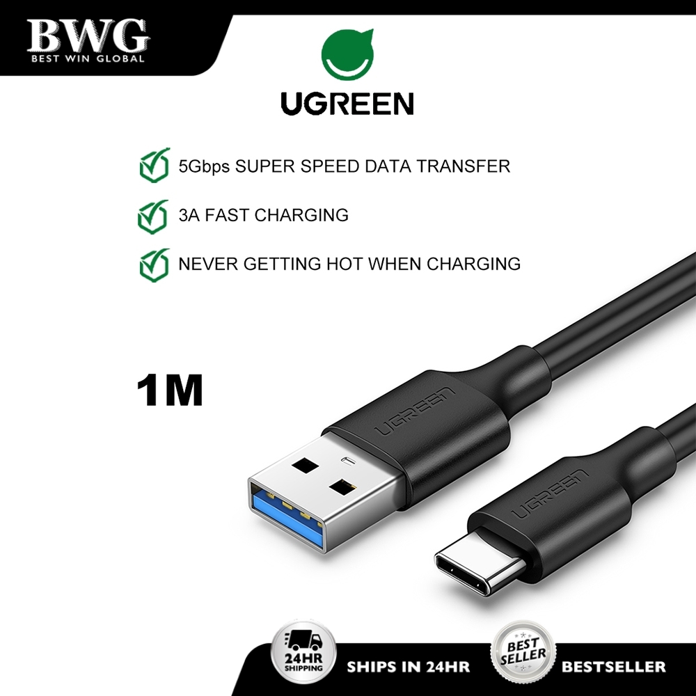 UGREEN 5Gbps USB C Fast Charge Cable 3A Type C QC 3.0 Sync Data For