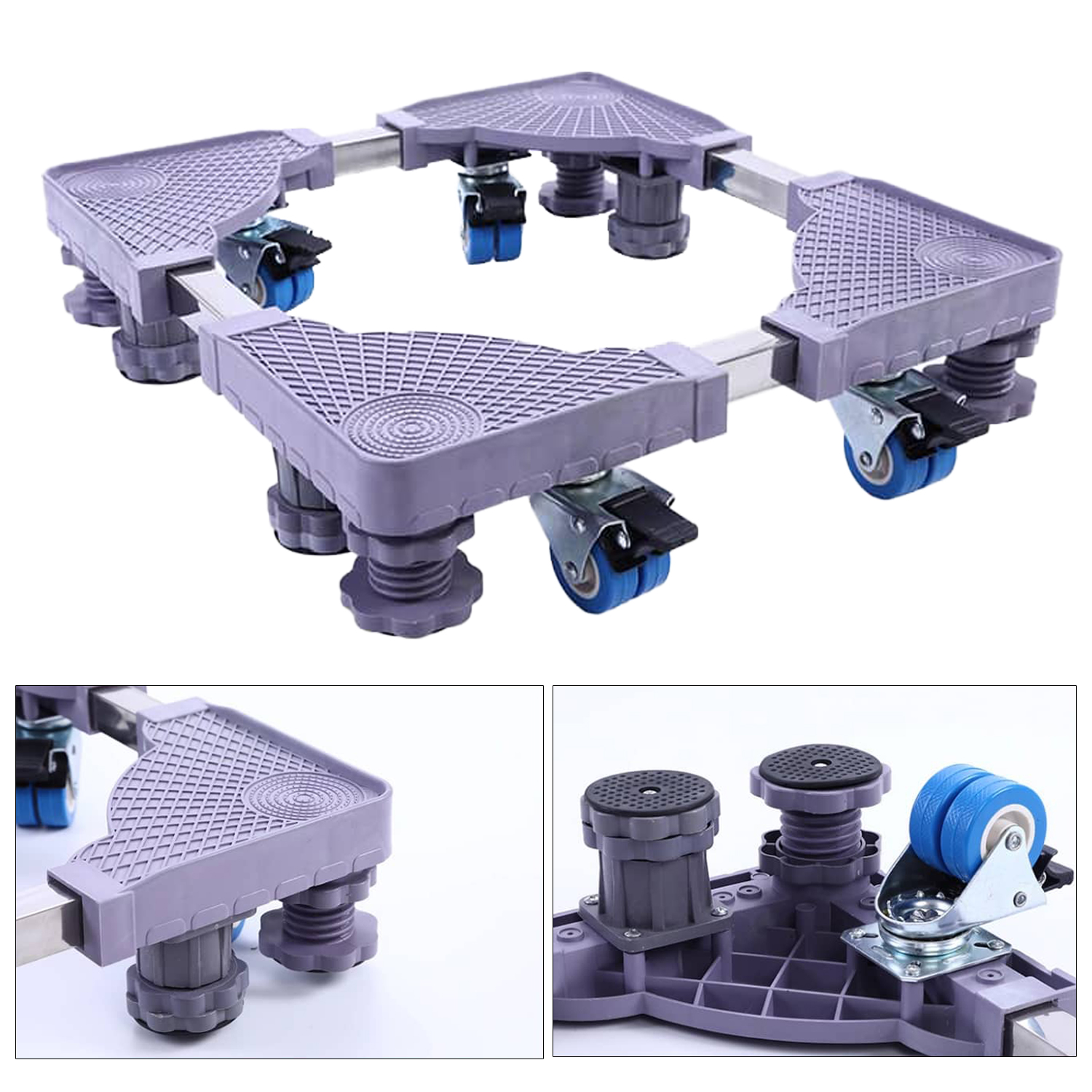 Heavy Duty Washing Machine Stand Casters Movable Mobile Refrigerator Adjustable Base Large Universal Rotation 4 Wheels
