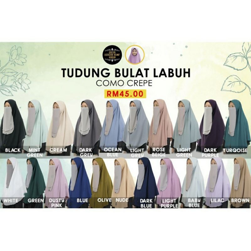 Buy Terbaru Tudung Labuh Como Crepe Pilihan Warna Pastel By Ustazah Asma Harun Seetracker Malaysia