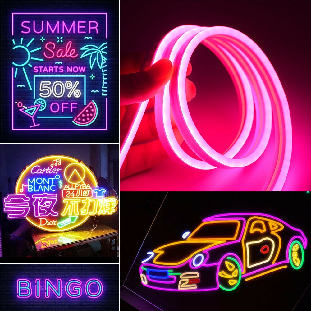 Neon Strip Lights, 16.4ft/5m Neon Light Strip 12V Silicone LED Neon