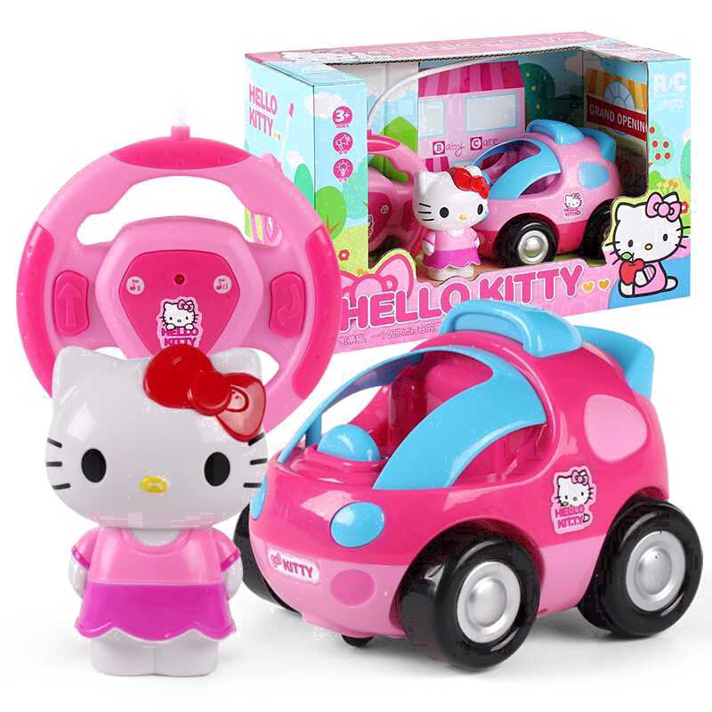 Baby Kids Hello Kitty Cartoon Car Remote Control Music Patrol Car Toy Set Shopee Malaysia