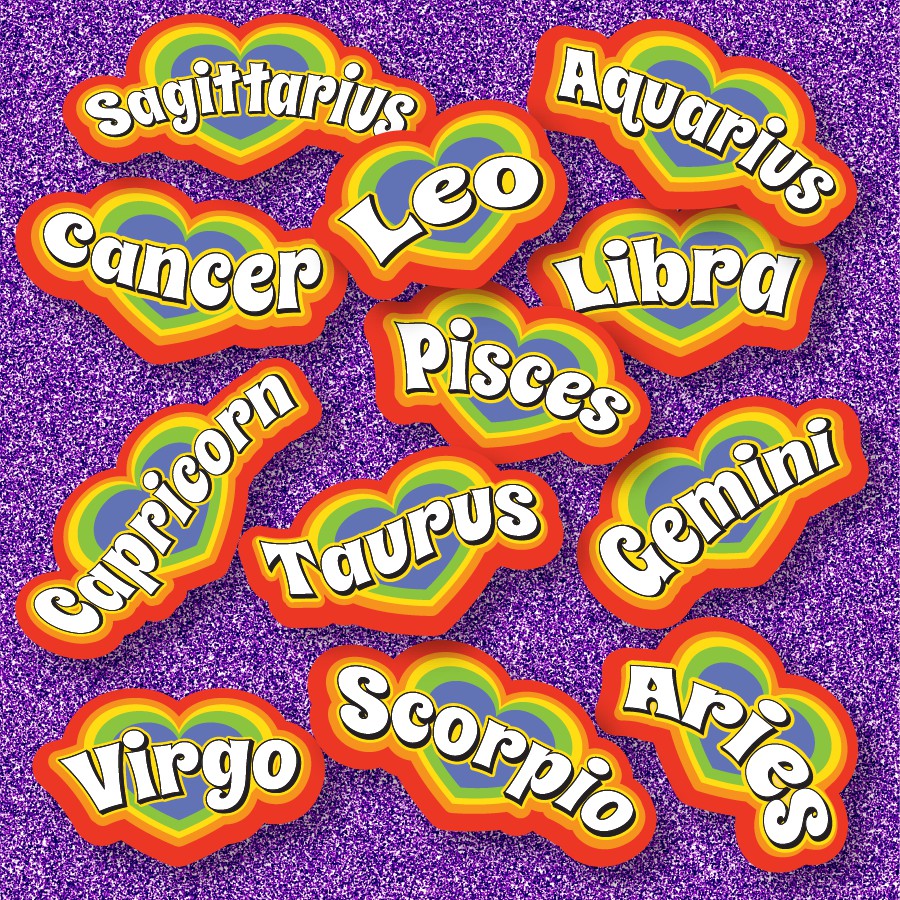 Zodiac Stickers Cute Rainbow 1pcs Shopee Malaysia