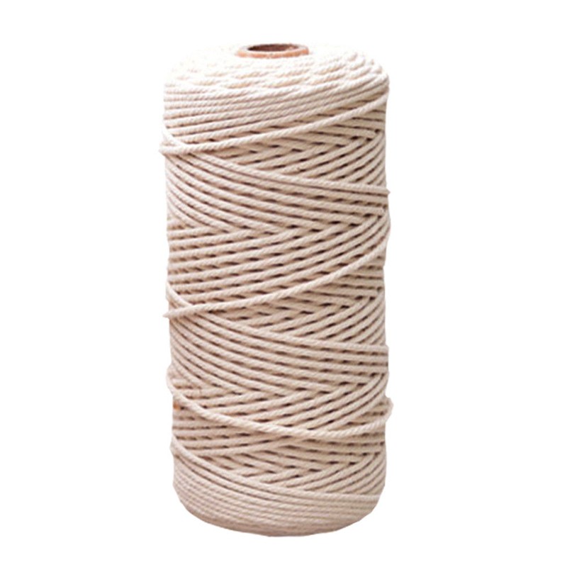 ღ1mm-3mm Natural Beige Cotton Twisted Cord Rope Craft Macrame Artisan String