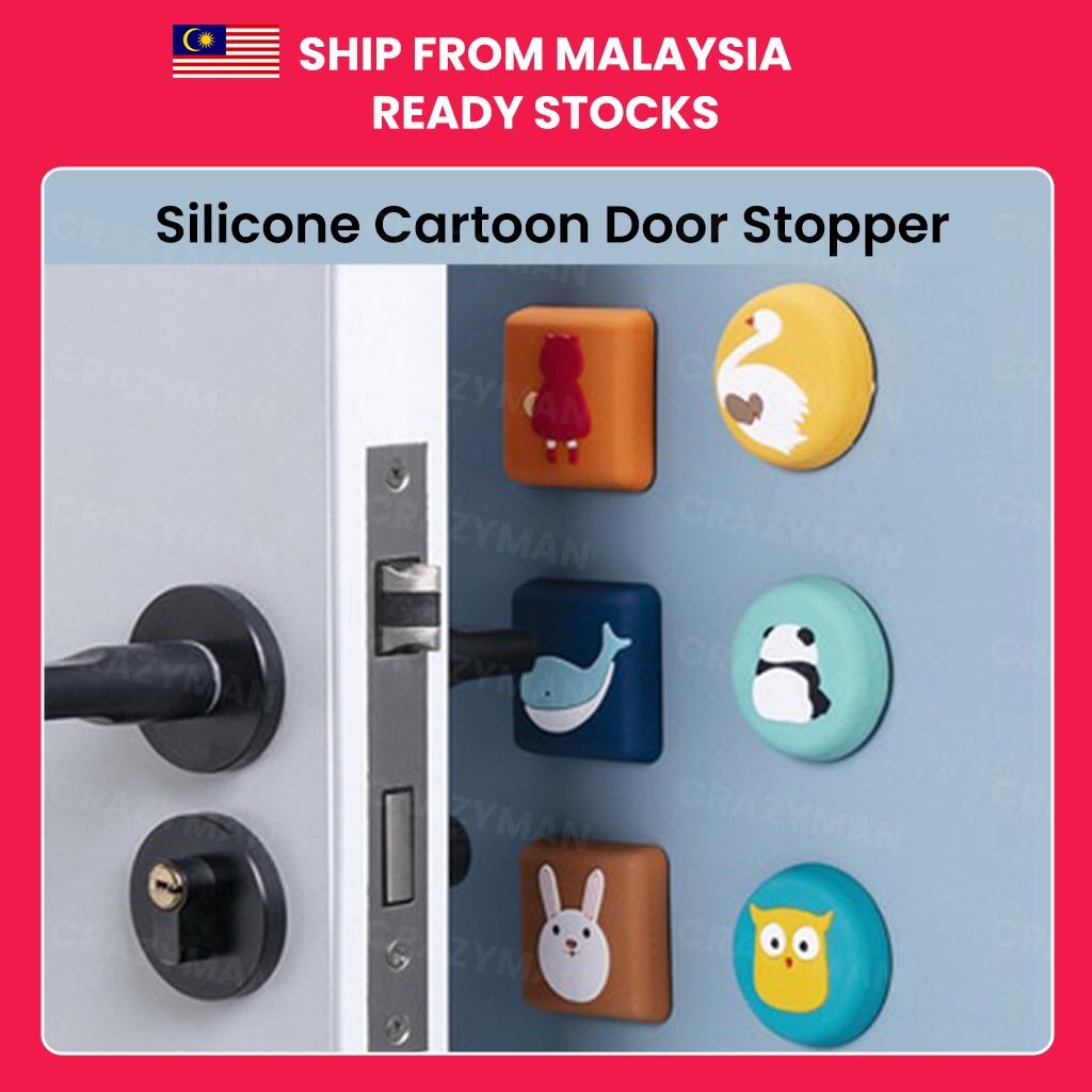 Door Stopper Cartoon Door Anti Collision Silicone Pad Self Adhesive Rubber Protector Door