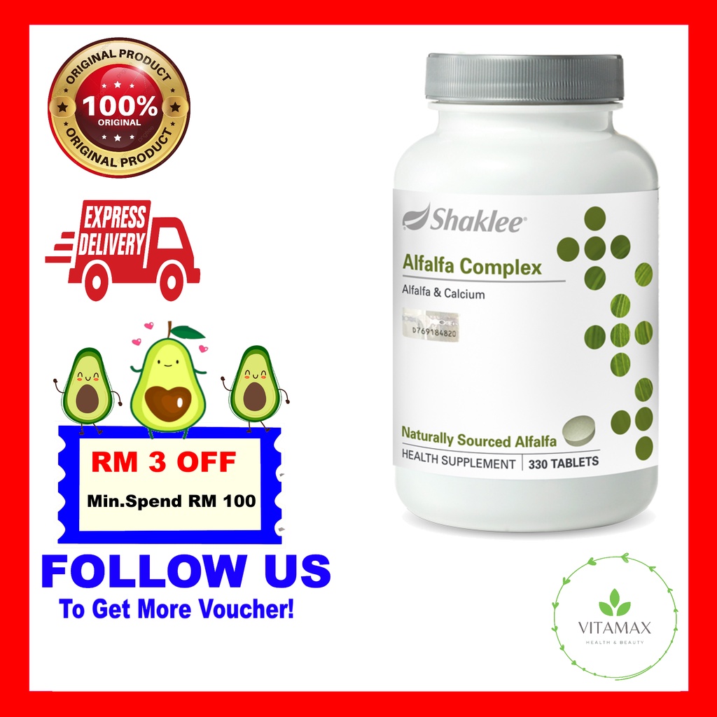 Shaklee Alfalfa Complex 330 Tablets ( Alfalfa & Calcium) Shopee